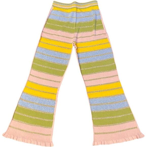 LoveShackFancy Kaiden Cotton Linen Blend Pants Pastel Rainbow Sz S NWT - Picture 3 of 8